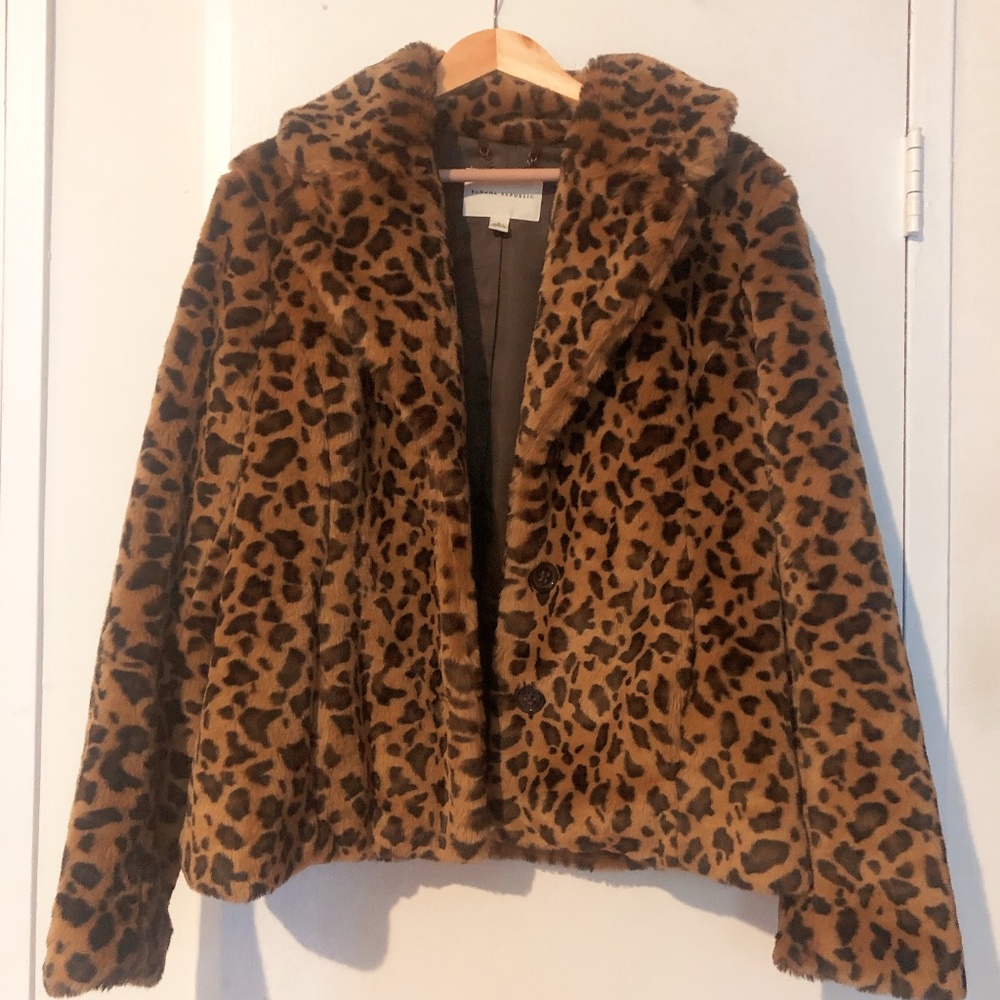 Banana Republic Faux Fur Coat Size L
